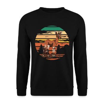 Lustiger Tierpfleger Okapi-liebhaber - Unisex Pullover - Schwarz - Vorne - Alina (178cm) & Michal (187cm)