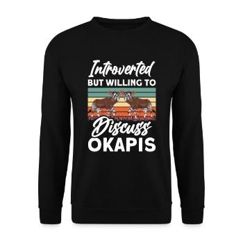 Lustiger Tierpfleger Okapi-liebhaber - Unisex Pullover - Schwarz - Vorne - Alina (178cm) & Michal (187cm)