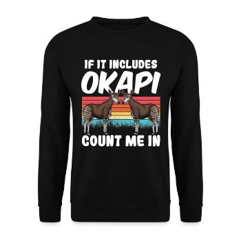 Lustiger Tierpfleger Okapi-liebhaber - Unisex Pullover - Schwarz - Vorne - Alina (178cm) & Michal (187cm)