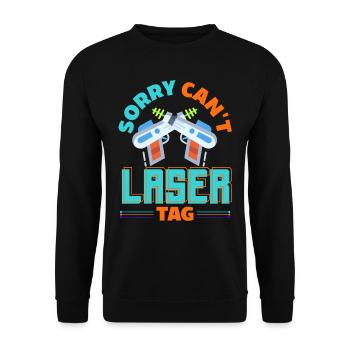 Indoor laser tag party outfit laser tag - Unisex Sweatshirt - black - Front - Alina (178cm) & Michal (187cm)