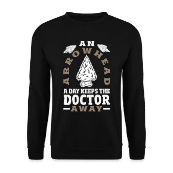 Arrowhead Hunter Bogenschießen Arrowhead - Unisex Pullover - Schwarz - Vorne - Alina (178cm) & Michal (187cm)