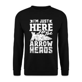 Arrowhead Hunter Bogenschießen Arrowhead - Unisex Pullover - Schwarz - Vorne - Alina (178cm) & Michal (187cm)