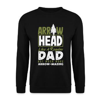 Arrowhead Hunter Bogenschießen Arrowhead - Unisex Pullover - Schwarz - Vorne - Alina (178cm) & Michal (187cm)