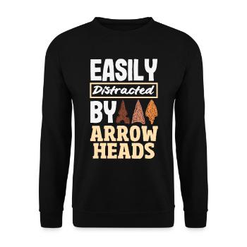 Arrowhead Hunter Bogenschießen Arrowhead - Unisex Pullover - Schwarz - Vorne - Alina (178cm) & Michal (187cm)