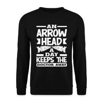 Arrowhead Hunter Bogenschießen Arrowhead - Unisex Pullover - Schwarz - Vorne - Alina (178cm) & Michal (187cm)
