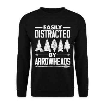 Arrowhead Hunter Bogenschießen Arrowhead - Unisex Pullover - Schwarz - Vorne - Alina (178cm) & Michal (187cm)