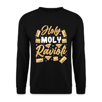 Lustige Italienisches Ravioli Pasta - Unisex Pullover - Schwarz - Vorne - Alina (178cm) & Michal (187cm)
