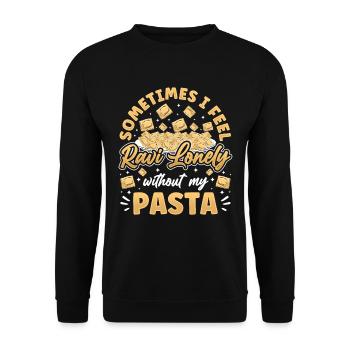 Lustige Italienisches Ravioli Pasta - Unisex Pullover - Schwarz - Vorne - Alina (178cm) & Michal (187cm)