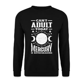 Rückläufige Planeten Merkur Rückläufig - Unisex Pullover - Schwarz - Vorne - Alina (178cm) & Michal (187cm)