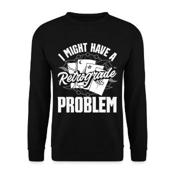 Rückläufige Planeten Merkur Rückläufig - Unisex Pullover - Schwarz - Vorne - Alina (178cm) & Michal (187cm)