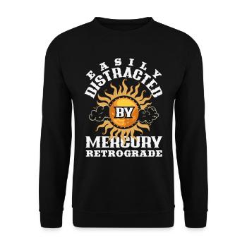 Rückläufige Planeten Merkur Rückläufig - Unisex Pullover - Schwarz - Vorne - Alina (178cm) & Michal (187cm)