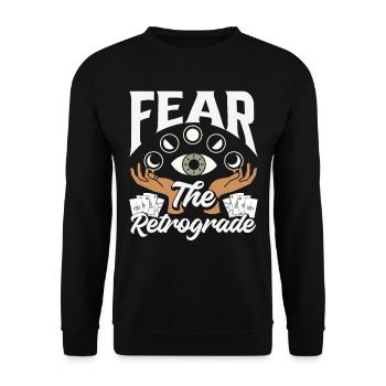 Rückläufige Planeten Merkur Rückläufig - Unisex Pullover - Schwarz - Vorne - Alina (178cm) & Michal (187cm)