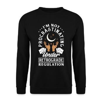 Rückläufige Planeten Merkur Rückläufig - Unisex Pullover - Schwarz - Vorne - Alina (178cm) & Michal (187cm)