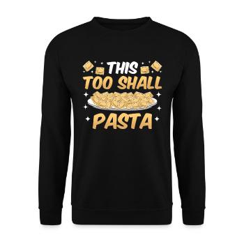 Lustige Italienisches Ravioli Pasta - Unisex Pullover - Schwarz - Vorne - Alina (178cm) & Michal (187cm)
