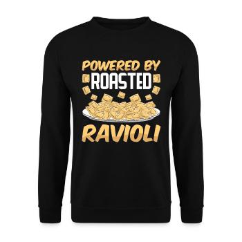 Lustige Italienisches Ravioli Pasta - Unisex Pullover - Schwarz - Vorne - Alina (178cm) & Michal (187cm)