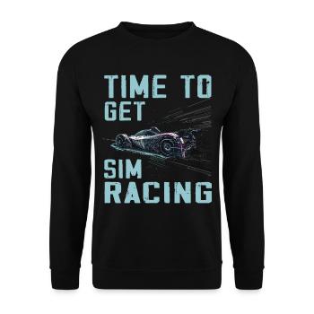 "Time For Sim Racing" Sim Racer - Unisex Sweatshirt - black - Front - Alina (178cm) & Michal (187cm)