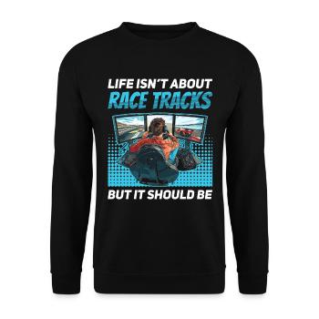 Simulator Cockpit Esports Sim Racing - Unisex Pullover - Schwarz - Vorne - Alina (178cm) & Michal (187cm)