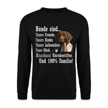 Dogs are 100% Family German Shorthaired Pointer - Unisex Sweatshirt - black - Front - Alina (178cm) & Michal (187cm)
