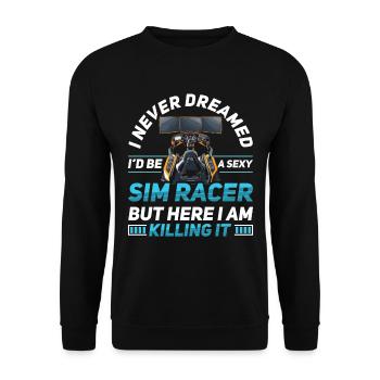 Simulator Cockpit Esports Sim Racing - Unisex Pullover - Schwarz - Vorne - Alina (178cm) & Michal (187cm)