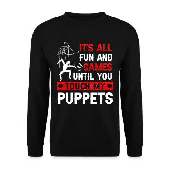 Puppeteer, puppeteer - Unisex Sweatshirt - black - Front - Alina (178cm) & Michal (187cm)
