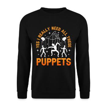 Puppeteer, puppeteer - Unisex Sweatshirt - black - Front - Alina (178cm) & Michal (187cm)