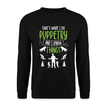 Puppeteer, puppeteer - Unisex Sweatshirt - black - Front - Alina (178cm) & Michal (187cm)