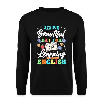 Englischlehrer Englischlerner ELL-Lehrer - Unisex Pullover - Schwarz - Vorne - Alina (178cm) & Michal (187cm)
