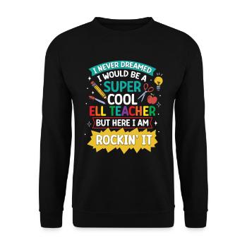 Englischlehrer Englischlerner ELL-Lehrer - Unisex Pullover - Schwarz - Vorne - Alina (178cm) & Michal (187cm)