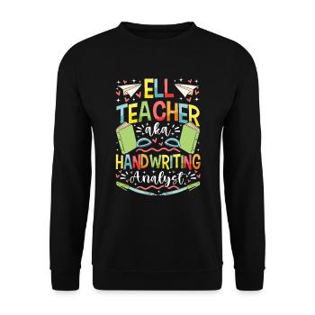 Englischlehrer Englischlerner ELL-Lehrer - Unisex Pullover - Schwarz - Vorne - Alina (178cm) & Michal (187cm)