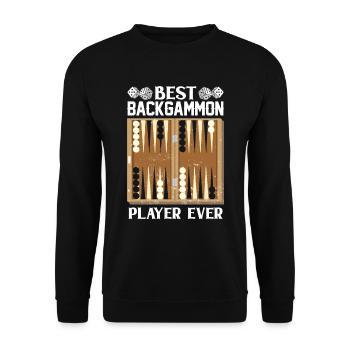 Brettspiel Lustiges Backgammon - Unisex Pullover - Schwarz - Vorne - Alina (178cm) & Michal (187cm)