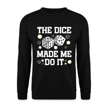 Board Game Funny Backgammon - Unisex Sweatshirt - black - Front - Alina (178cm) & Michal (187cm)