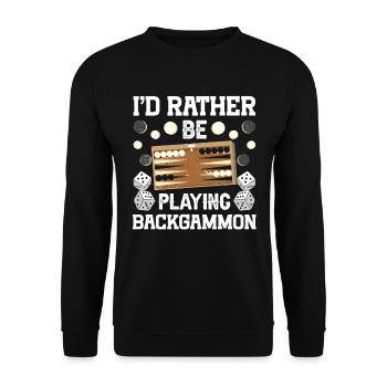 Brettspiel Lustiges Backgammon - Unisex Pullover - Schwarz - Vorne - Alina (178cm) & Michal (187cm)