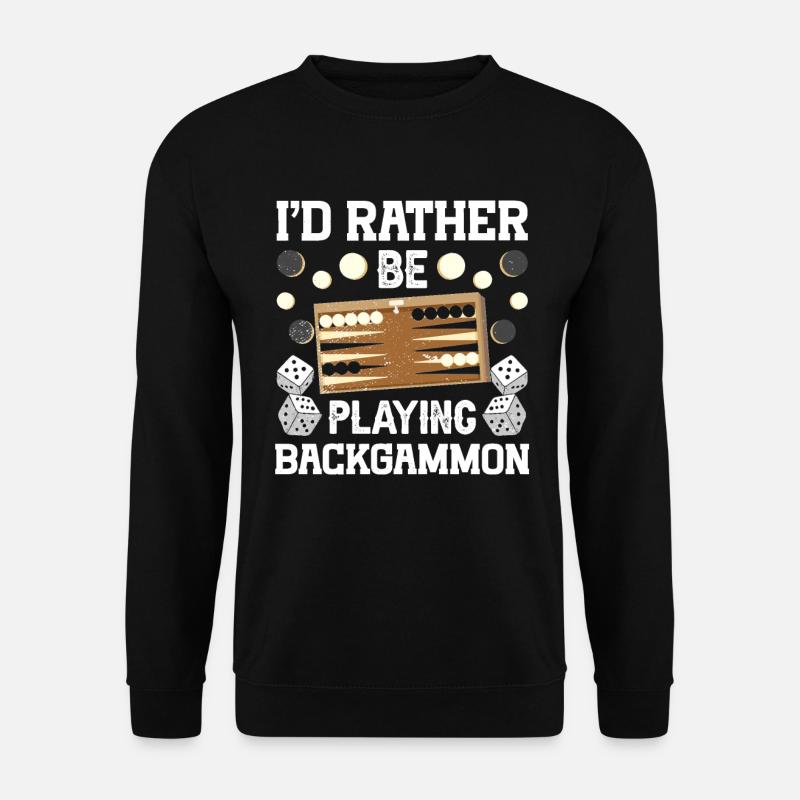 Board Game Funny Backgammon - Unisex Sweatshirt - black