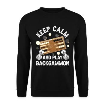 Brettspiel Lustiges Backgammon - Unisex Pullover - Schwarz - Vorne - Alina (178cm) & Michal (187cm)