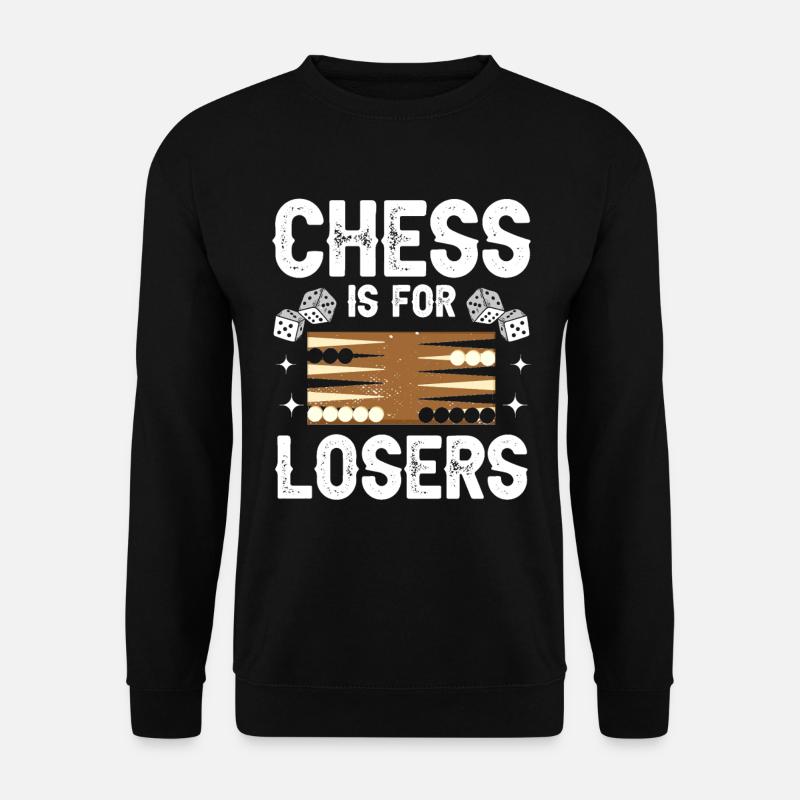 Board Game Funny Backgammon - Unisex Sweatshirt - black