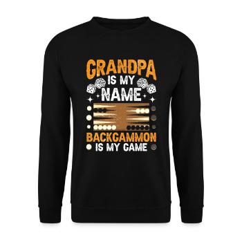 Brettspiel Lustiges Backgammon - Unisex Pullover - Schwarz - Vorne - Alina (178cm) & Michal (187cm)