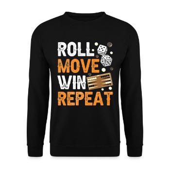 Brettspiel Lustiges Backgammon - Unisex Pullover - Schwarz - Vorne - Alina (178cm) & Michal (187cm)