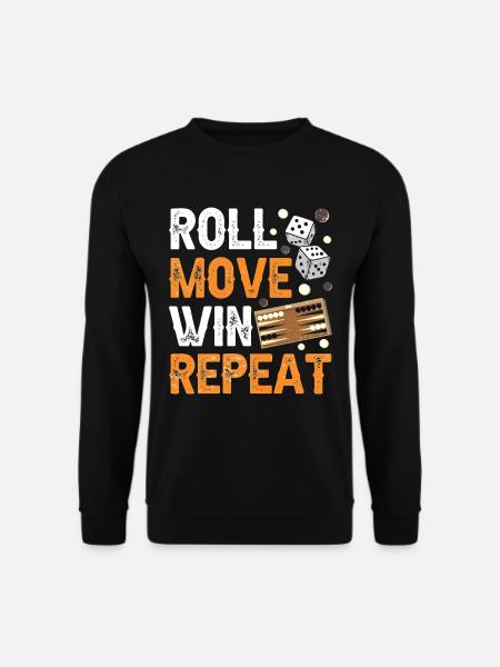 Board Game Funny Backgammon - Unisex Sweatshirt - black