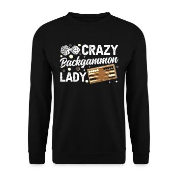 Brettspiel Lustiges Backgammon - Unisex Pullover - Schwarz - Vorne - Alina (178cm) & Michal (187cm)