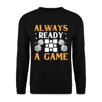 Brettspiel Lustiges Backgammon - Unisex Pullover - Schwarz - Vorne - Alina (178cm) & Michal (187cm)