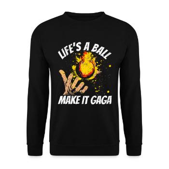 Ballon Dodgeball Hexagon Pit Sports Gaga - Sweat-shirt Unisexe - noir - Devant - Alina (178cm) & Michal (187cm)