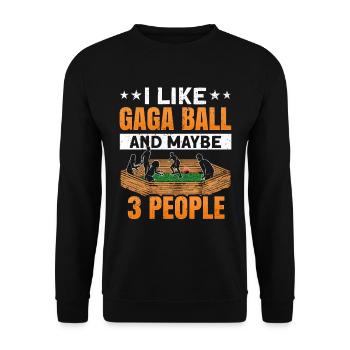 Ballon Dodgeball Hexagon Pit Sports Gaga - Sweat-shirt Unisexe - noir - Devant - Alina (178cm) & Michal (187cm)