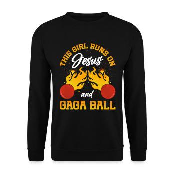 Dodgeball Hexagon Pit Sports Gaga Ball - Unisex Sweatshirt - black - Front - Alina (178cm) & Michal (187cm)