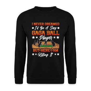 Ballon Dodgeball Hexagon Pit Sports Gaga - Sweat-shirt Unisexe - noir - Devant - Alina (178cm) & Michal (187cm)
