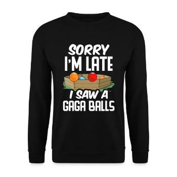 Dodgeball Hexagon Pit Sports Gaga Ball - Unisex Sweatshirt - black - Front - Alina (178cm) & Michal (187cm)