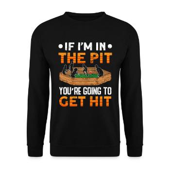 Dodgeball Hexagon Pit Sports Gaga Ball - Unisex Sweatshirt - black - Front - Alina (178cm) & Michal (187cm)