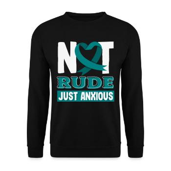Teal Ribbon PTSD Stress Angststörung - Unisex Pullover - Schwarz - Vorne - Alina (178cm) & Michal (187cm)