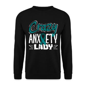 Teal Ribbon PTSD Stress Angststörung - Unisex Pullover - Schwarz - Vorne - Alina (178cm) & Michal (187cm)