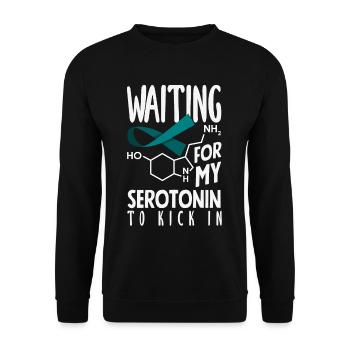 Teal Ribbon PTSD Stress Angststörung - Unisex Pullover - Schwarz - Vorne - Alina (178cm) & Michal (187cm)