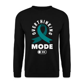 Teal Ribbon PTSD Stress Angststörung - Unisex Pullover - Schwarz - Vorne - Alina (178cm) & Michal (187cm)